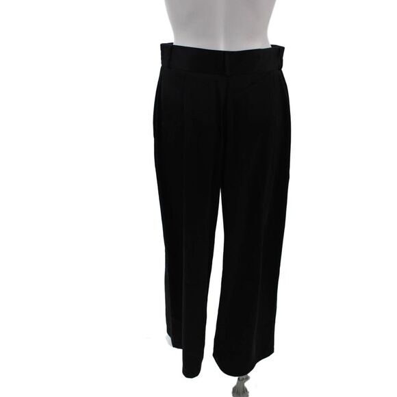 Jil Sander Womens Zipper Fly High Rise Wide Leg Pants Black Cotton Size FR 34 - Picture 3 of 6